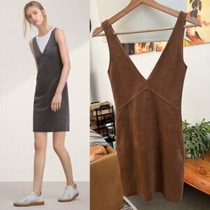 Aritzia Wilfred Free Jones Brown Vegan Suede Mini Dress